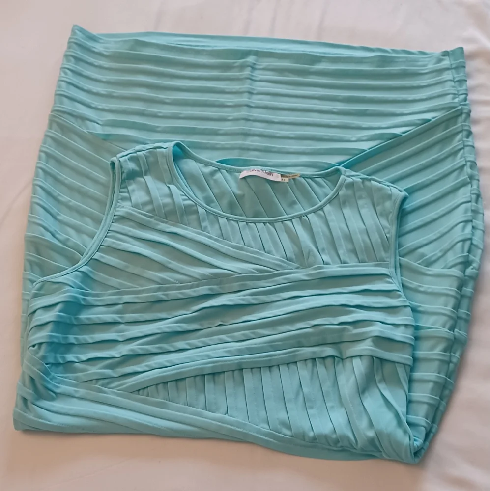 Calvin Klein Green Sheath Midi Dress Size12 - Picture 3 of 6